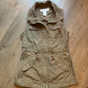 Sebby zip army green vest